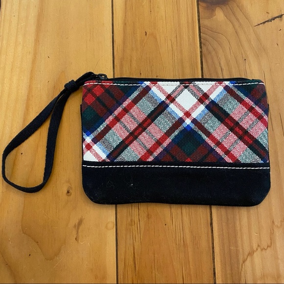Land’s End Canvas Plaid Red Green & Black Wristlet Small Clutch NEW - Picture 7 of 9